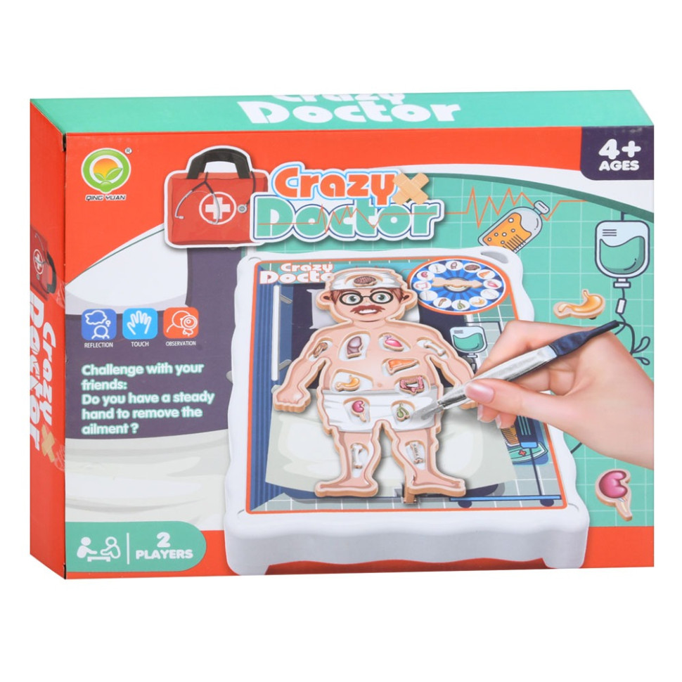 Дитяча настільна гра "Crazy Doctor" 1295-3 ігрове поле, рулетка — фото 7