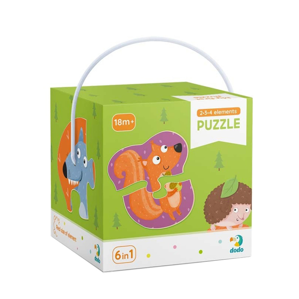 Дитячий пазл Лісові тварини DoDo 300195, 2-3-4 елементів
