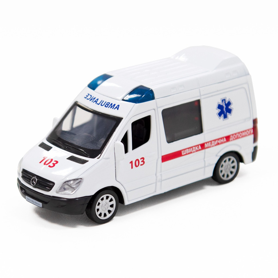 Автомодель дитяча Швидка допомога MERCEDES-BENZ SPRINTER TechnoDrive 250295 інерційна
