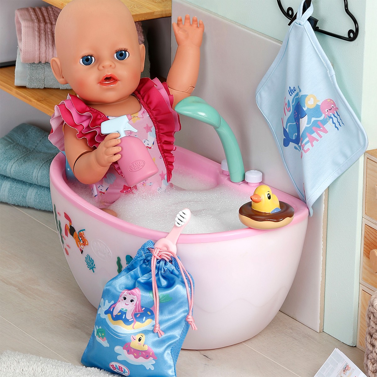 Ігровий набір для купання ляльки BABY born серії "Click & Play" – Океан Турботи — фото 6