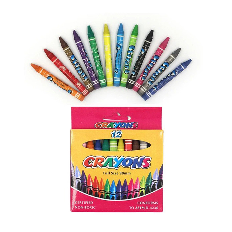 Набір дитячих воскових олівців "Crayons" 8496-12E 90 мм, 12 кольорів — фото 2