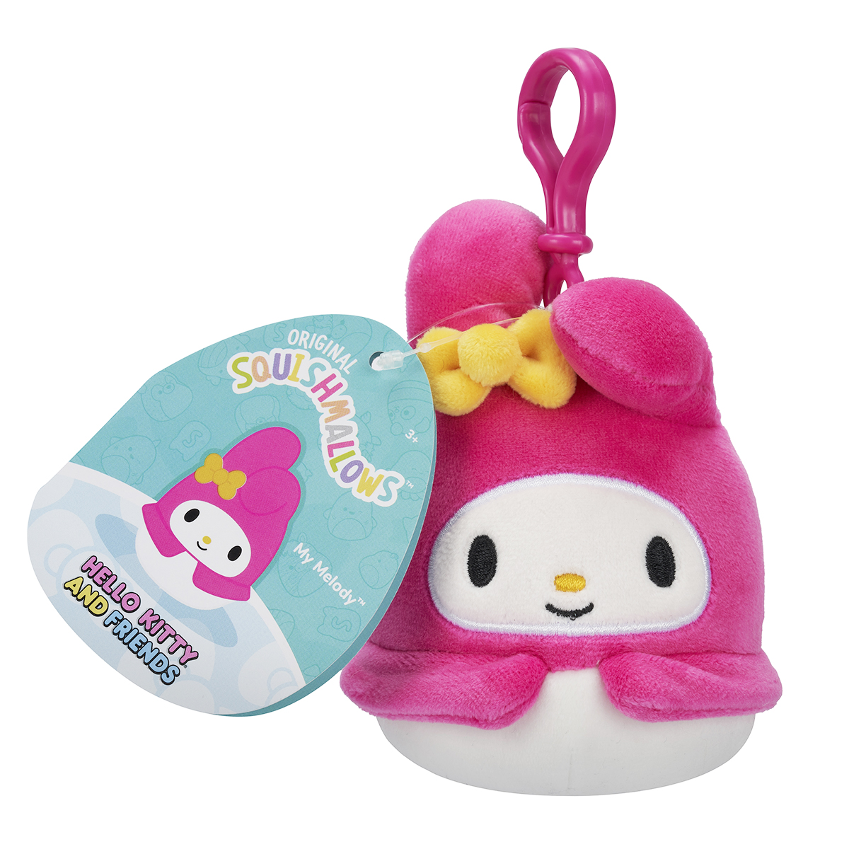 Мягкая игрушка на клипсе Squishmallows серии "Хеллоу Китти" - Моя Мелоди (9 cm) — фото 3