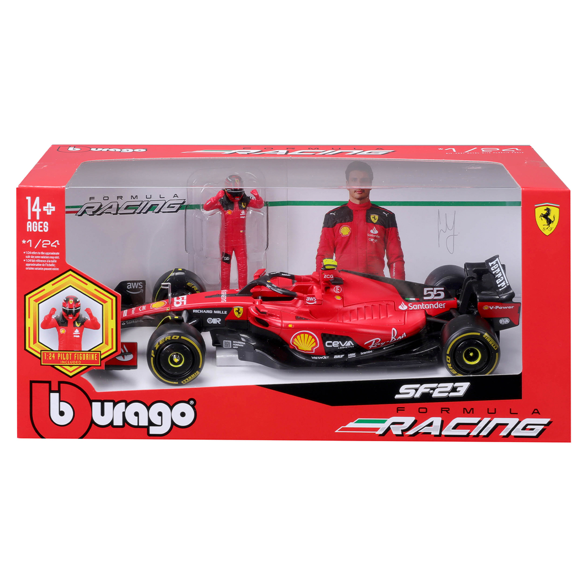 Автомодель з фігуркою - Ferrari SF-23 (1:24) — фото 2