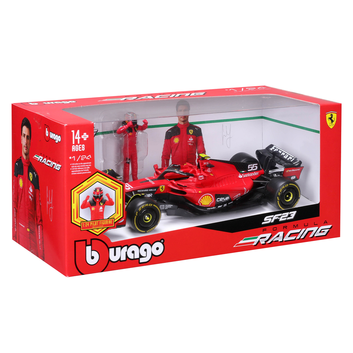 Автомодель з фігуркою - Ferrari SF-23 (1:24) — фото 3