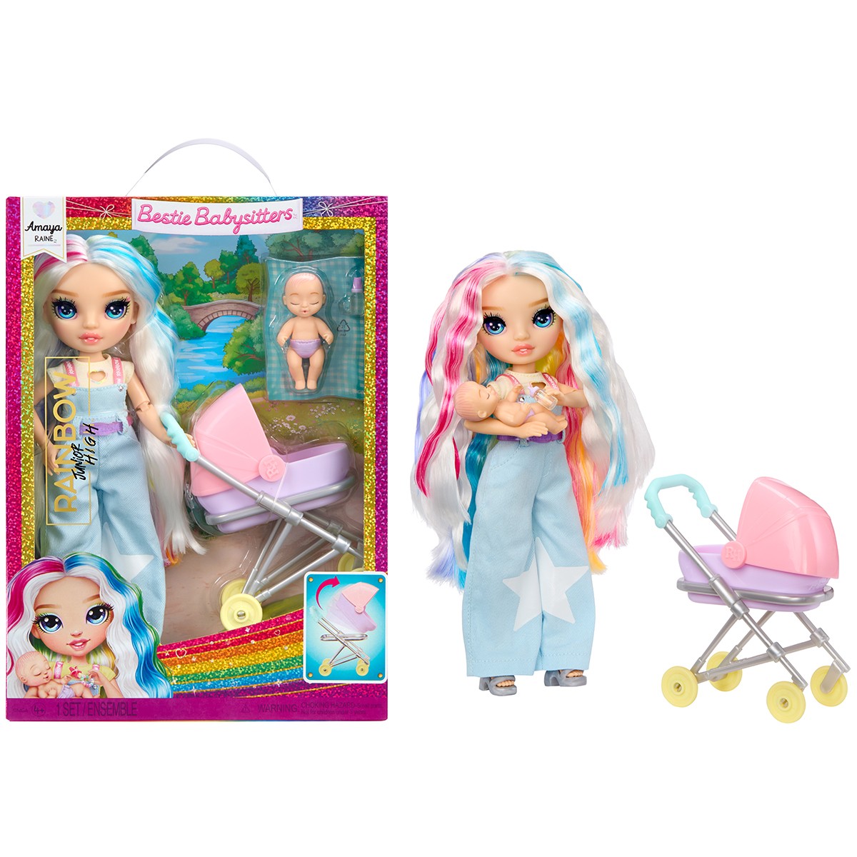Ігровий набір з ляльками Rainbow High серії "Junior High Babysitters" — Амая