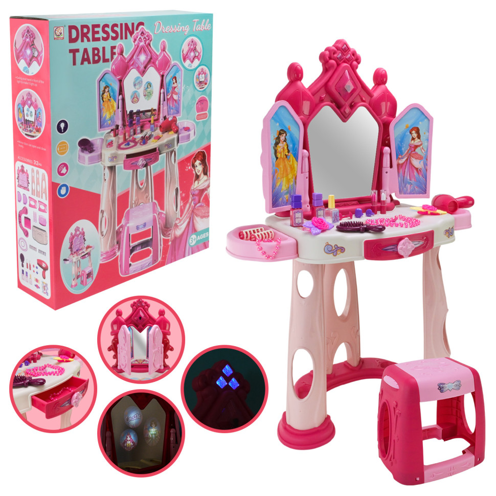 Ігровий набір Трюмо Dressing Table 1195 з аксесуарами, світло, музика — фото 3