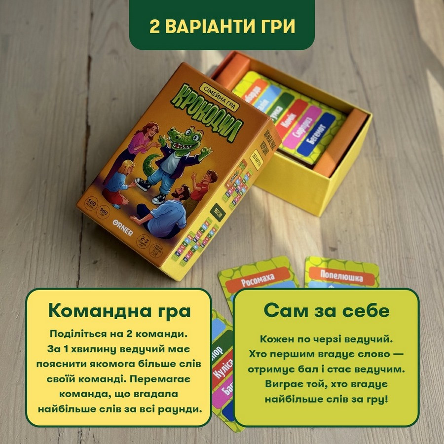Карткова гра "Крокодил" orner-2678, 160 карток, інструкція — фото 7
