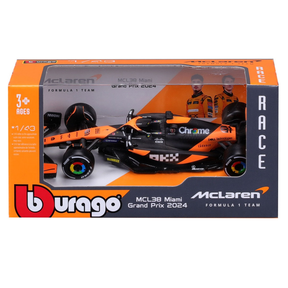 Автомодель MCLAREN F1 MCL38 (2024) Bburago 18-38214 масштаб 1:43 — фото 6