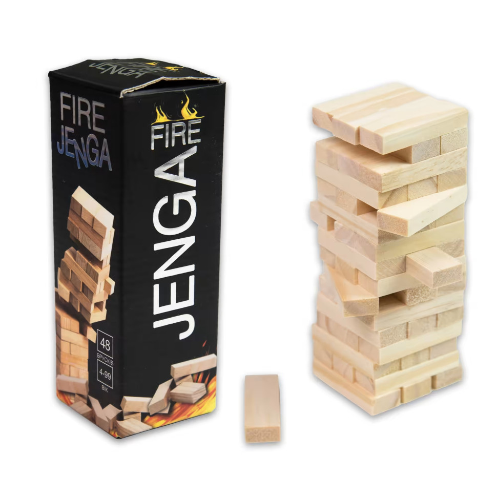 Настільна гра "Fire Jenga" 30848 українською мовою 48 брусків — фото 3