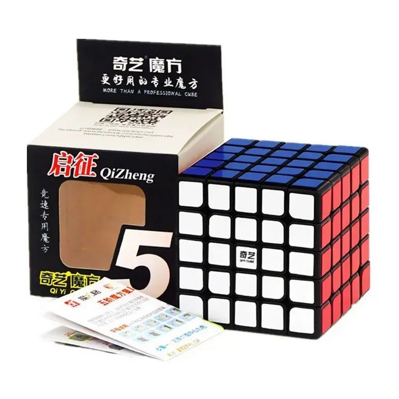 Головоломка Кубик Рубіка QiYi MofangGe 159black 5х5 з наклейками — фото 3