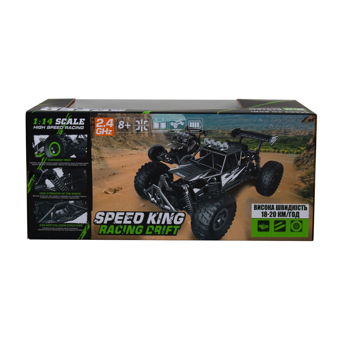 Автомобіль OFF-ROAD Crawler з р/к - RACE (матовий чорний, метал. корпус, акум.6V, 1:14) — фото 5