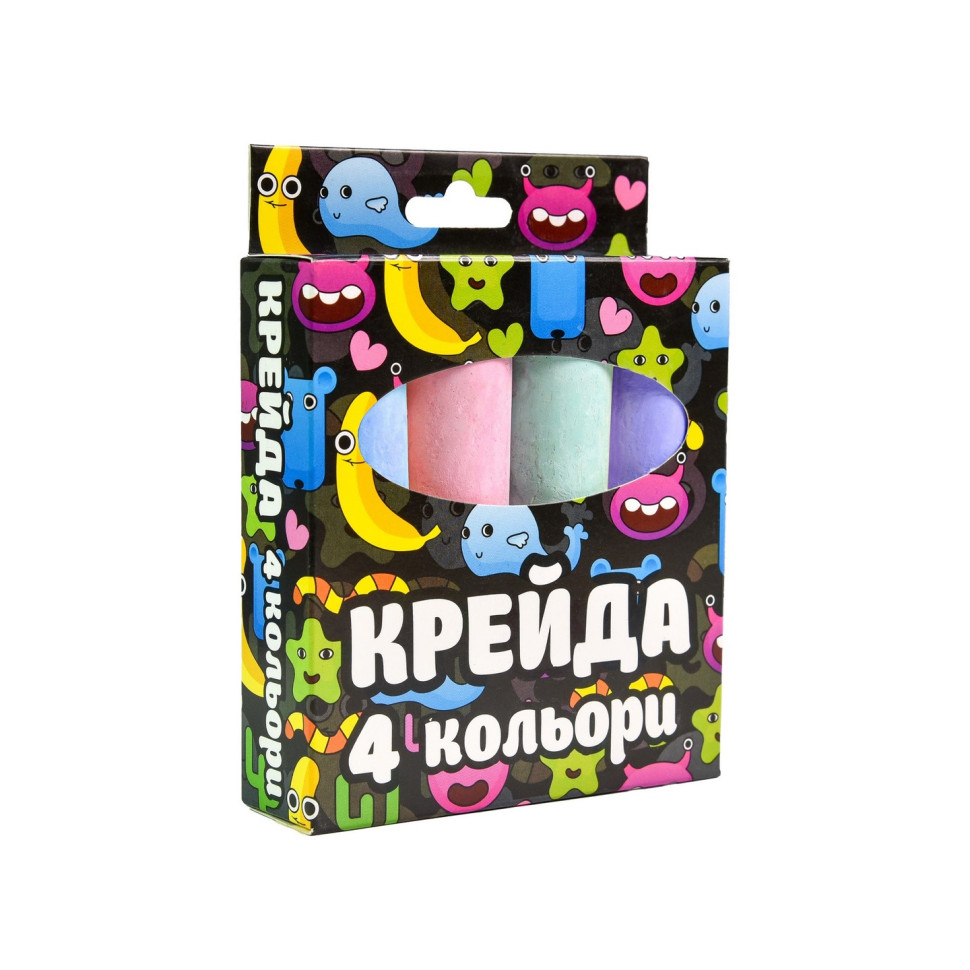 Крейда для малювання на асфальті 50115ST 4 штуки, різнокольорова