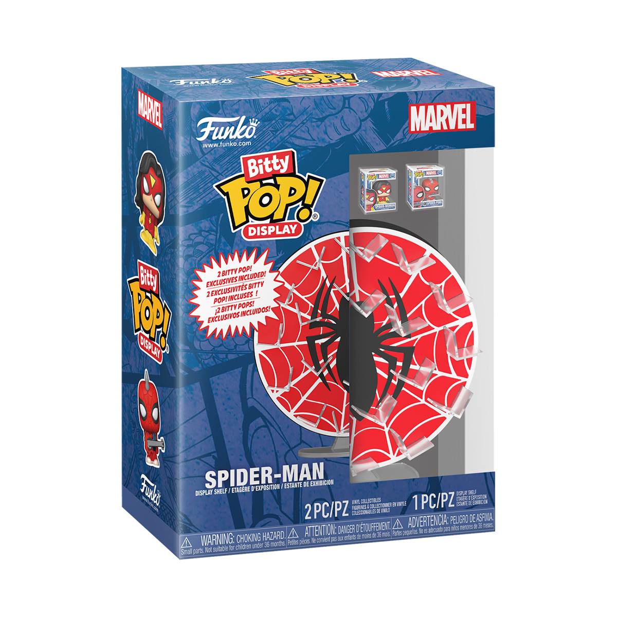 Дисплей для колекціонування Bitty POP! серії "Marvel" - Людина-Павук (2 фігурки, дисплей)