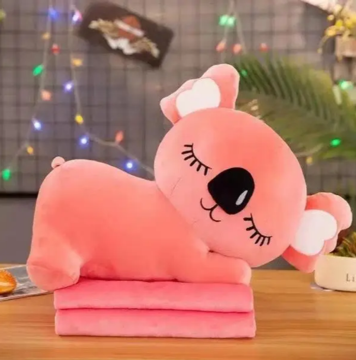 Дитяча м'яка іграшка "Коала" L1129(Pink) іграшка з пледом, розмір 50 см — фото 4