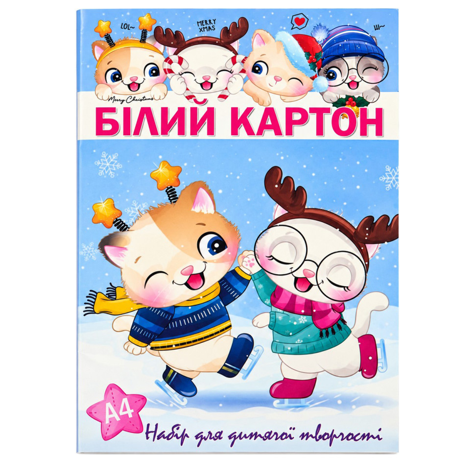 Набір білого картону у папці 11В-019-1 формат А4, 10 аркушів