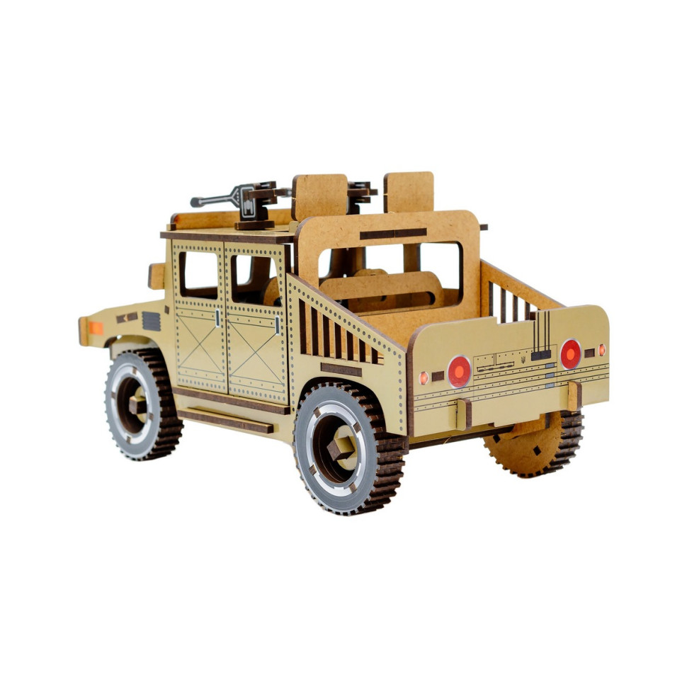 Дерев'яний 3D конструктор "Humvee" Puz-00927, 100 деталей — фото 7
