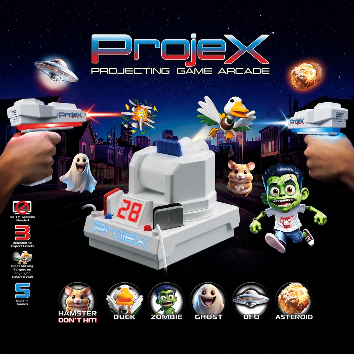 Ігровий набір для лазерних боїв – Проектор Projex Animated (2 ігр. бластери, 5 слайд-цілей) — фото 5