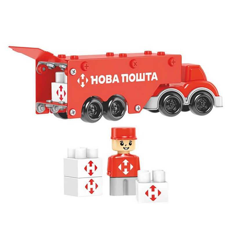 Дитячий металевий конструктор "Нова Пошта" 1416TXK, 135 деталей — фото 7