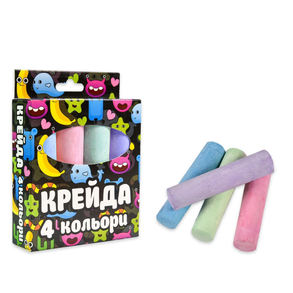 Крейда для малювання на асфальті 50115ST 4 штуки, різнокольорова — фото 3