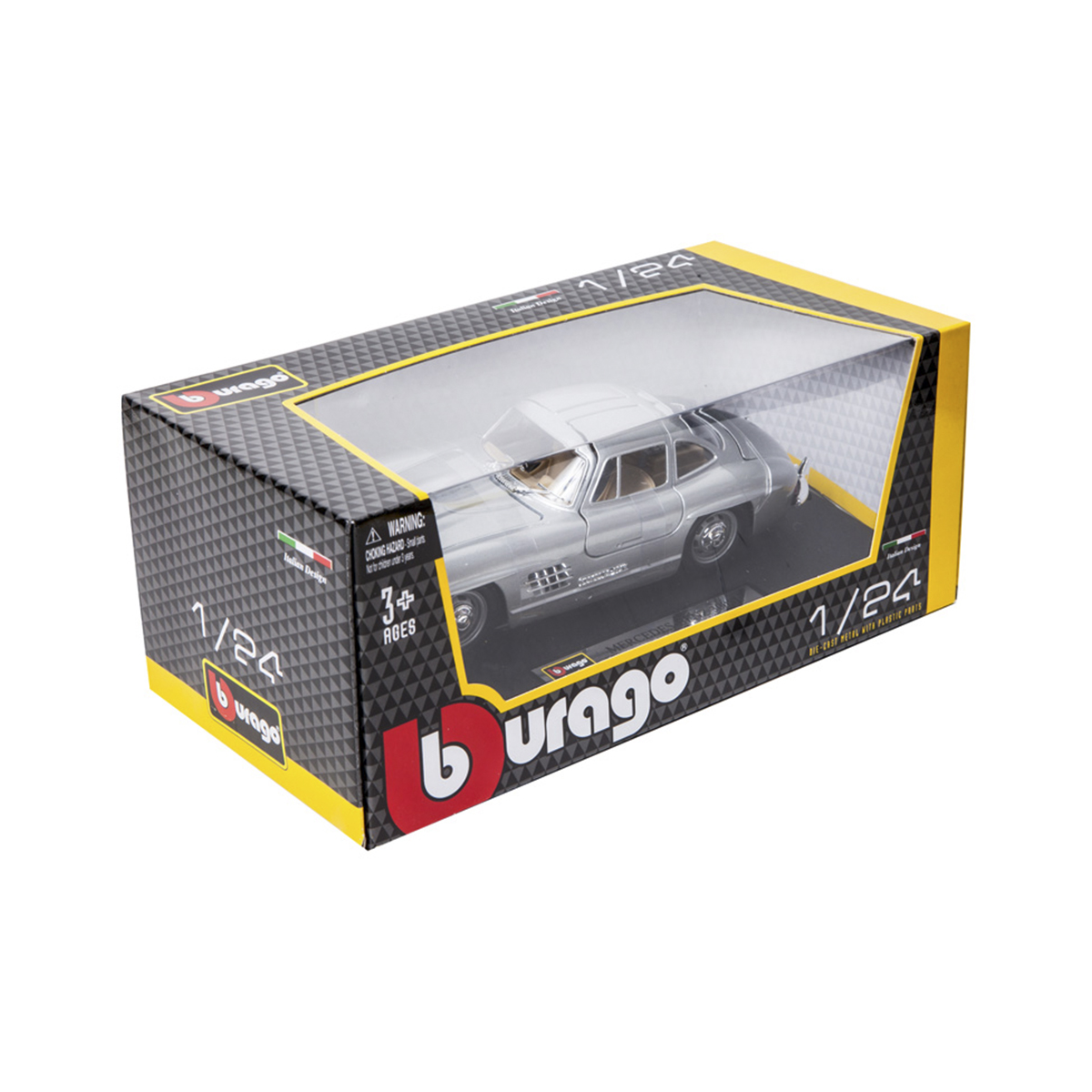 Автомодель - Mercedes-BENZ 300 SL (1954) (асорті червоний, сріблястий, 1:24) — фото 3