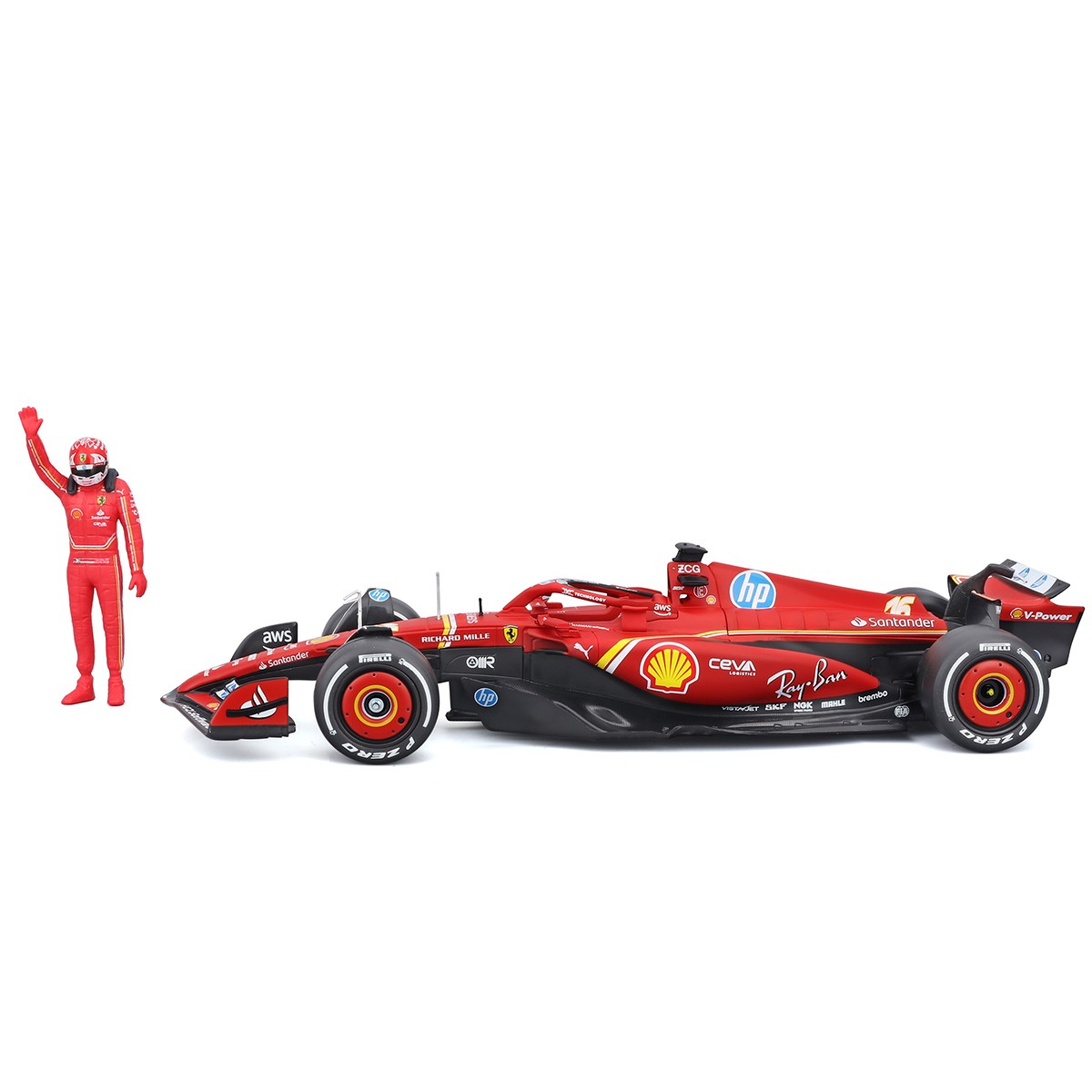 Автомодель з фігуркою – Ferrari SF-24 (2024) (1:24) — фото 3