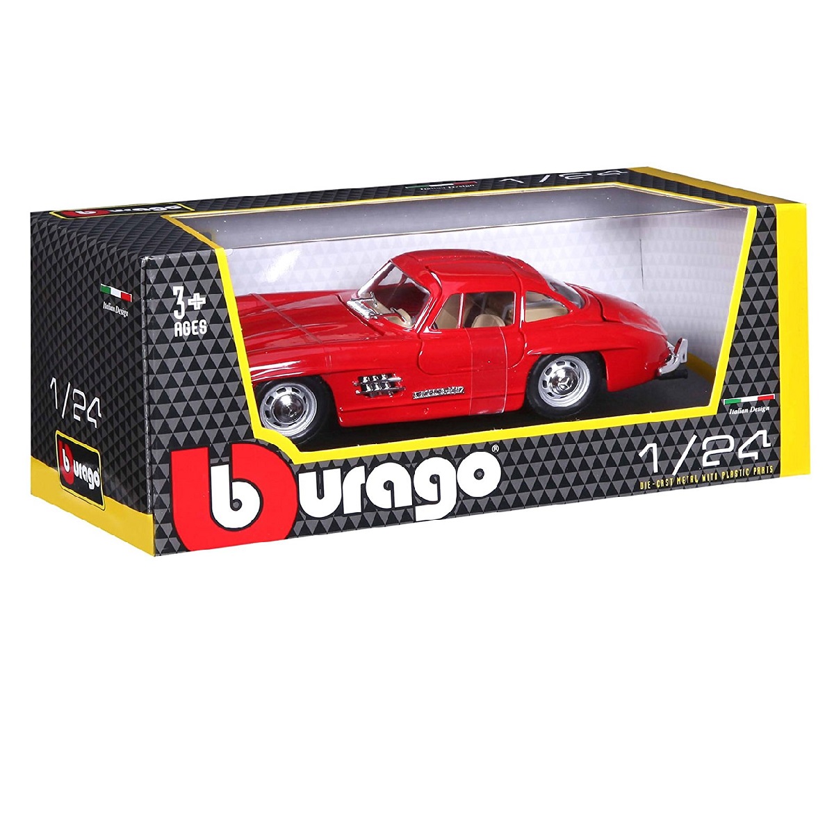Автомодель - Mercedes-BENZ 300 SL (1954) (асорті червоний, сріблястий, 1:24) — фото 7