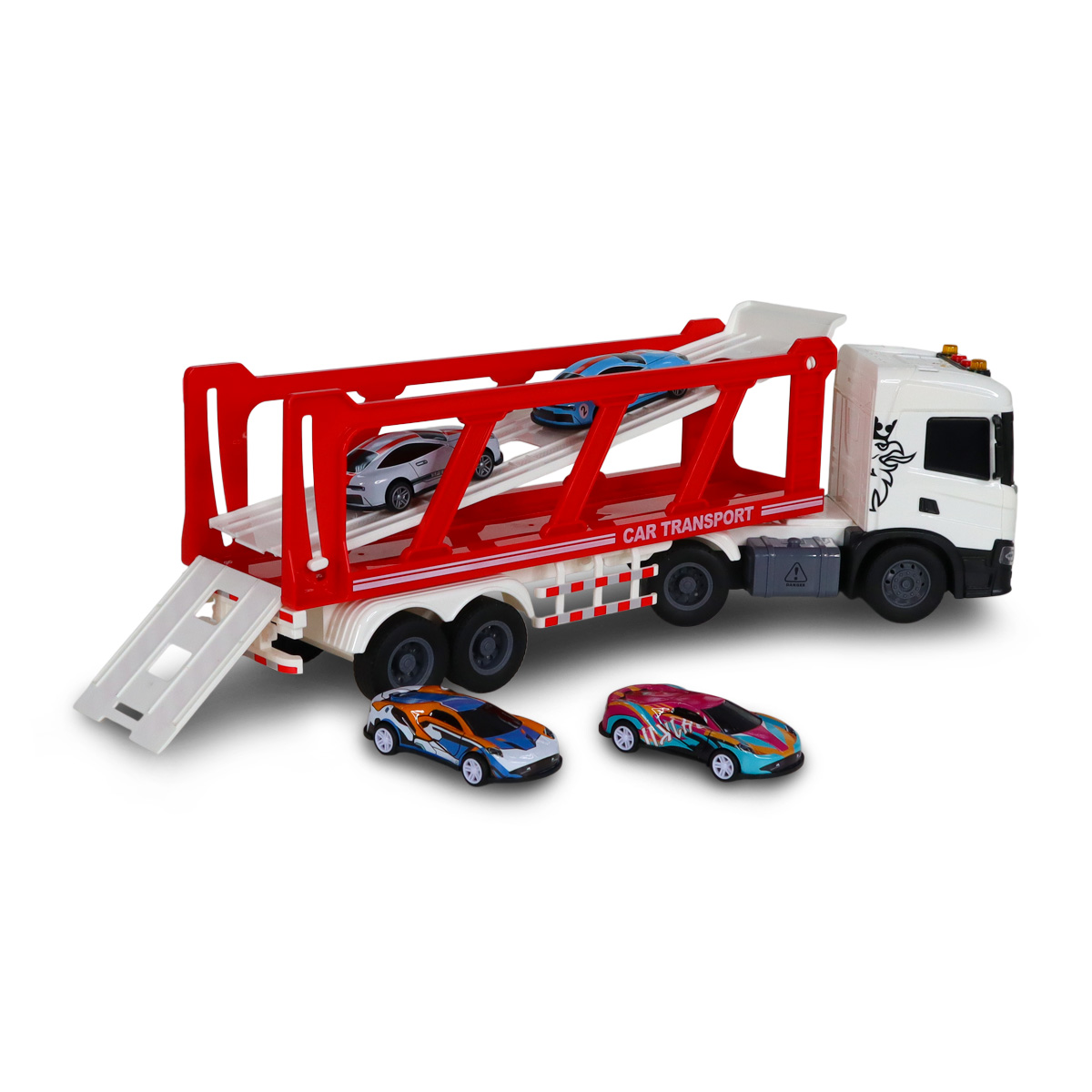 Игровой набор серии "Large Truck" – Автоперевозчик Scania (автоперевозчик, 4 машины, свет, звук) — фото 13