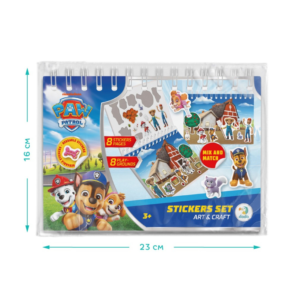 Набір стікерів на пружині "Paw Patrol" 200750, 8 листів багаторазових стікерів — фото 5