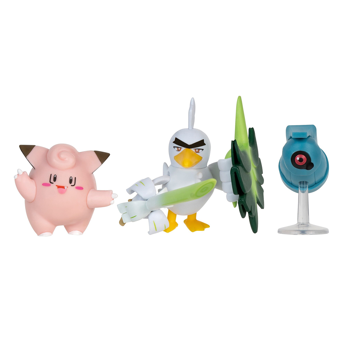 Набір ігрових фігурок Pokemon W18 - Клефейрі, Белдум, Сірфетч'д — фото 2