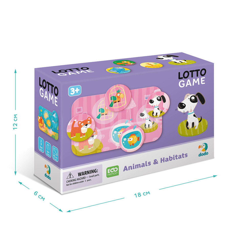 Настільна гра Лото Тварини і їх місця проживання DoDo 300196, 6 карток, 24 фішки — фото 5