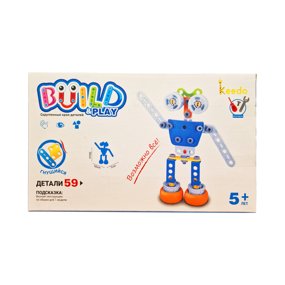 Конструктор дитячий Build&Play "Робот" Keedo J-7709, 59 елемента — фото 3