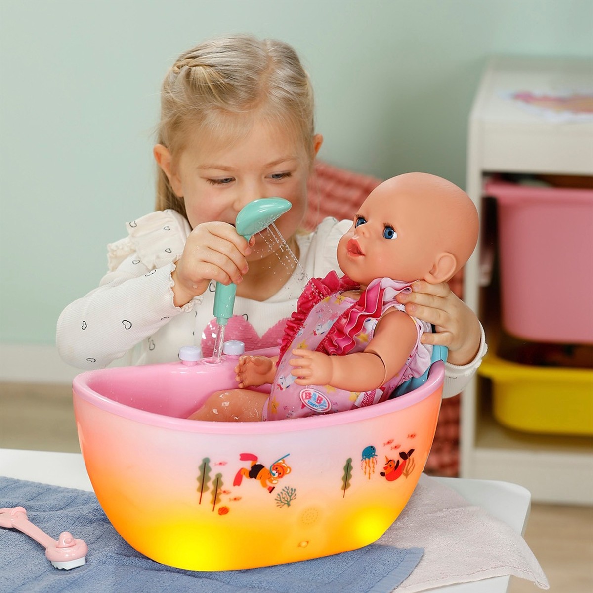 Автоматична ванночка для ляльки BABY born серії "Click and Play" – Казкове Купання (світло, звук) — фото 6