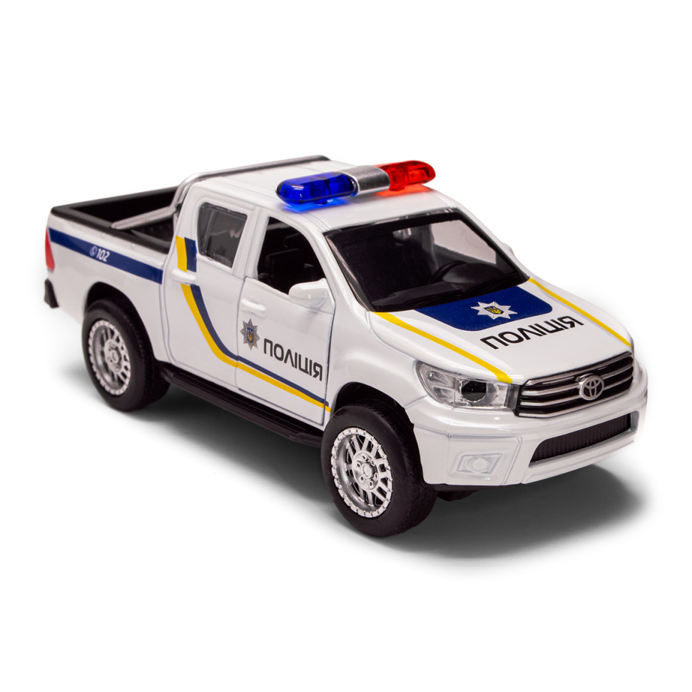 Дитяча автомодель Toyota Hilux Police TechnoDrive KM250426 масштаб 1:32 — фото 7