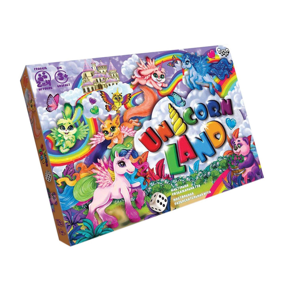 Настільна розважальна гра "Unicorn Land" DTG97 українська мова, від 2 до 4 гравців