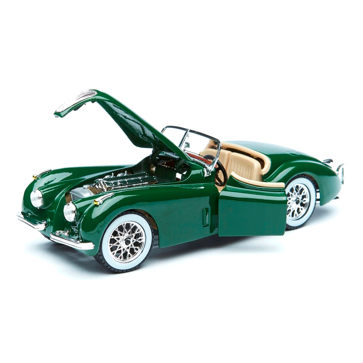 Автомодель - Jaguar XK 120 (1951) (ассорти вишневый, серебристый, темно-зеленый, 1:24) — фото 6