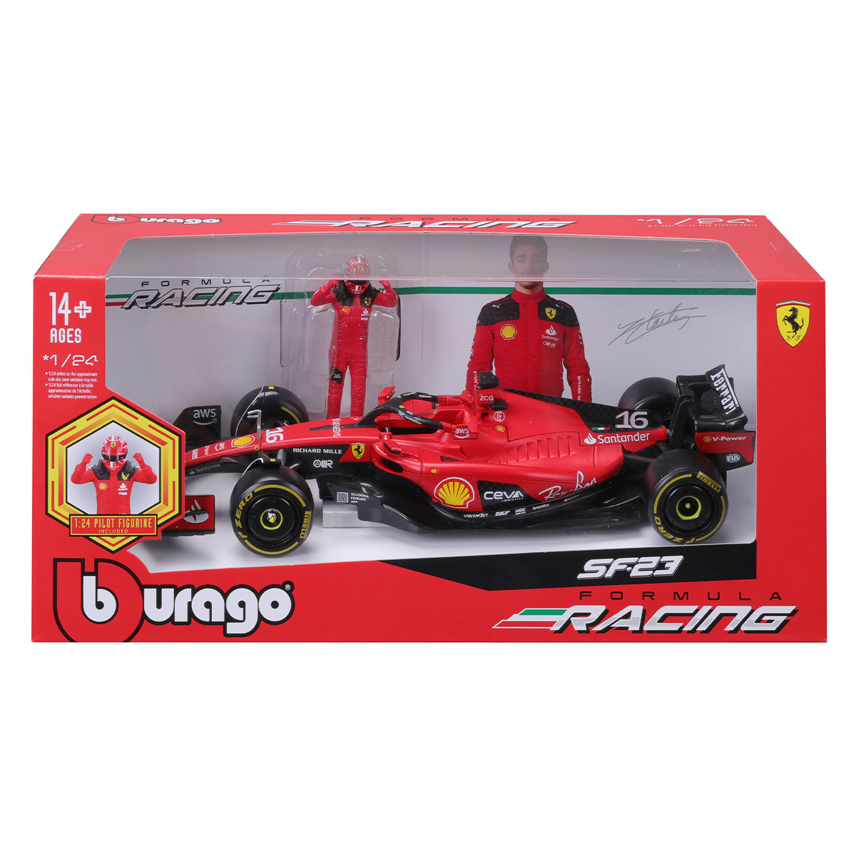 Автомодель з фігуркою - Ferrari SF-23 (1:24) — фото 7