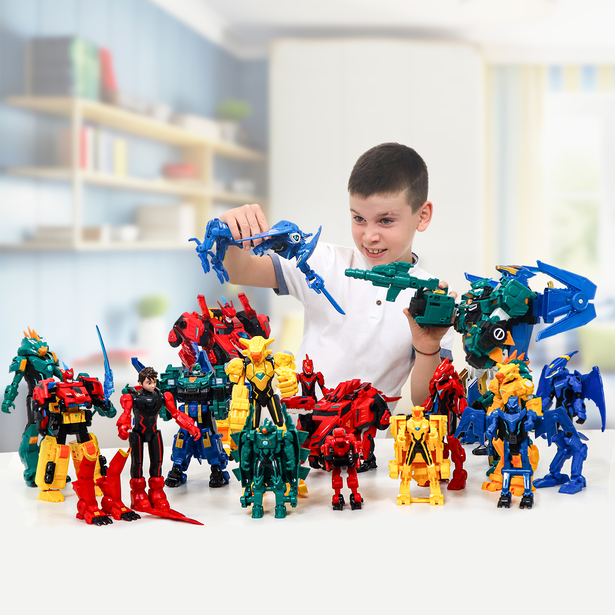Ігровий набір з роботом-трансформером Dinoster – Раптор Трон (2 машини) — фото 7