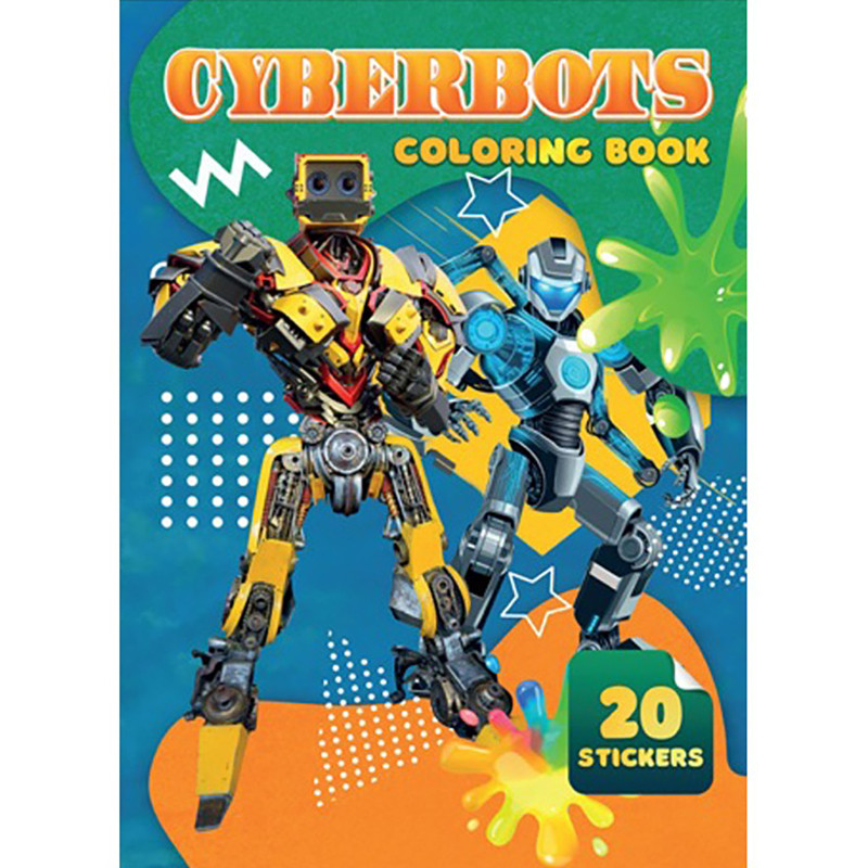 Дитяча розмальовка Cyberbots А06012501, 20 наліпок А4