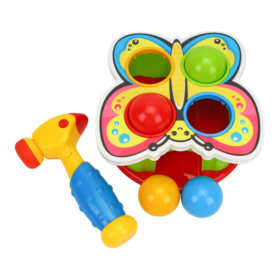 Розвиваюча гра з молоточком "Funny Butterfly" 3328TXK зі звуком, 4 кульки — фото 3
