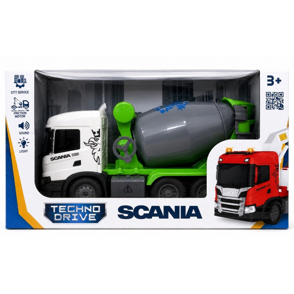 Автомодель дитяча "Бетонозмішувач Scania" OC-6402 серії "Big Truck", світло та звук — фото 2