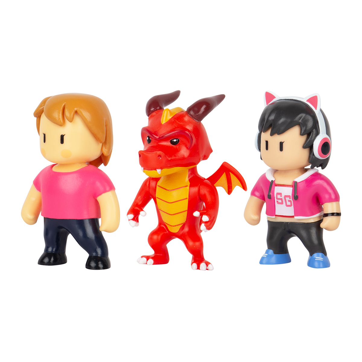 Набор коллекц. фигурок Stumble Guys - Оператор Джина, Дракон Инферно, Мисс Стамбл (3 фигурки, 6 cm) — фото 2
