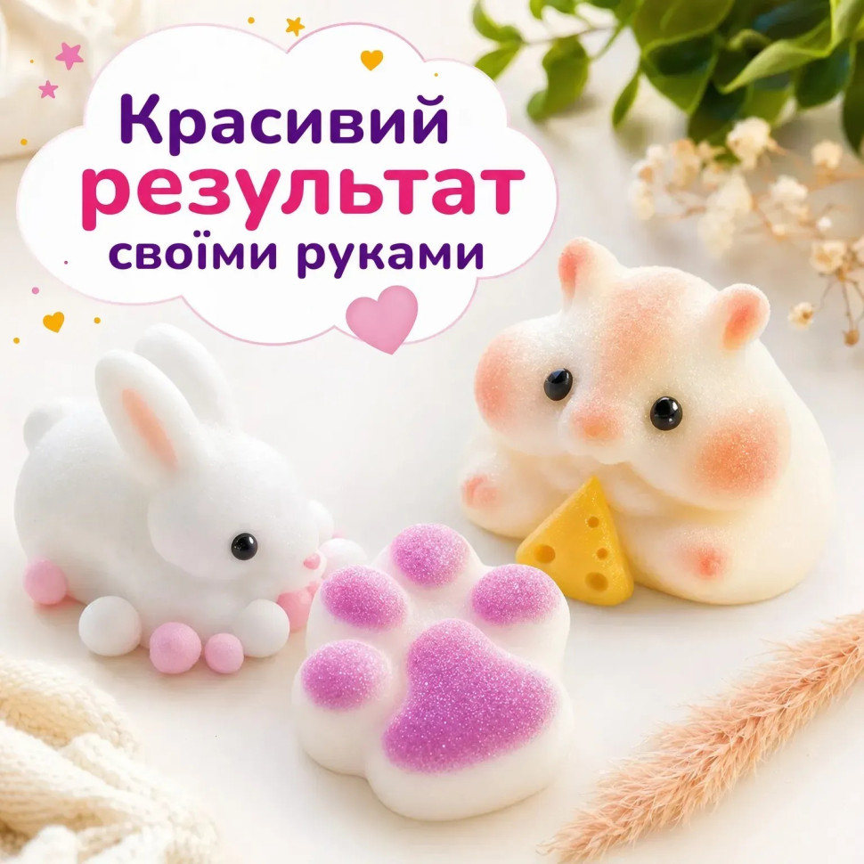 Набір для виготовлення сквишів антистресів "Хом'як, Кролик, Лапка" SL-002 — фото 5