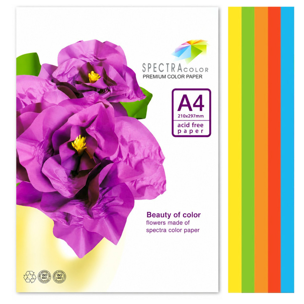 Папір кольоровий Spectra Color 16.4253 А4, 5 кольорів, 50 листів, 160 г/м² — фото 3