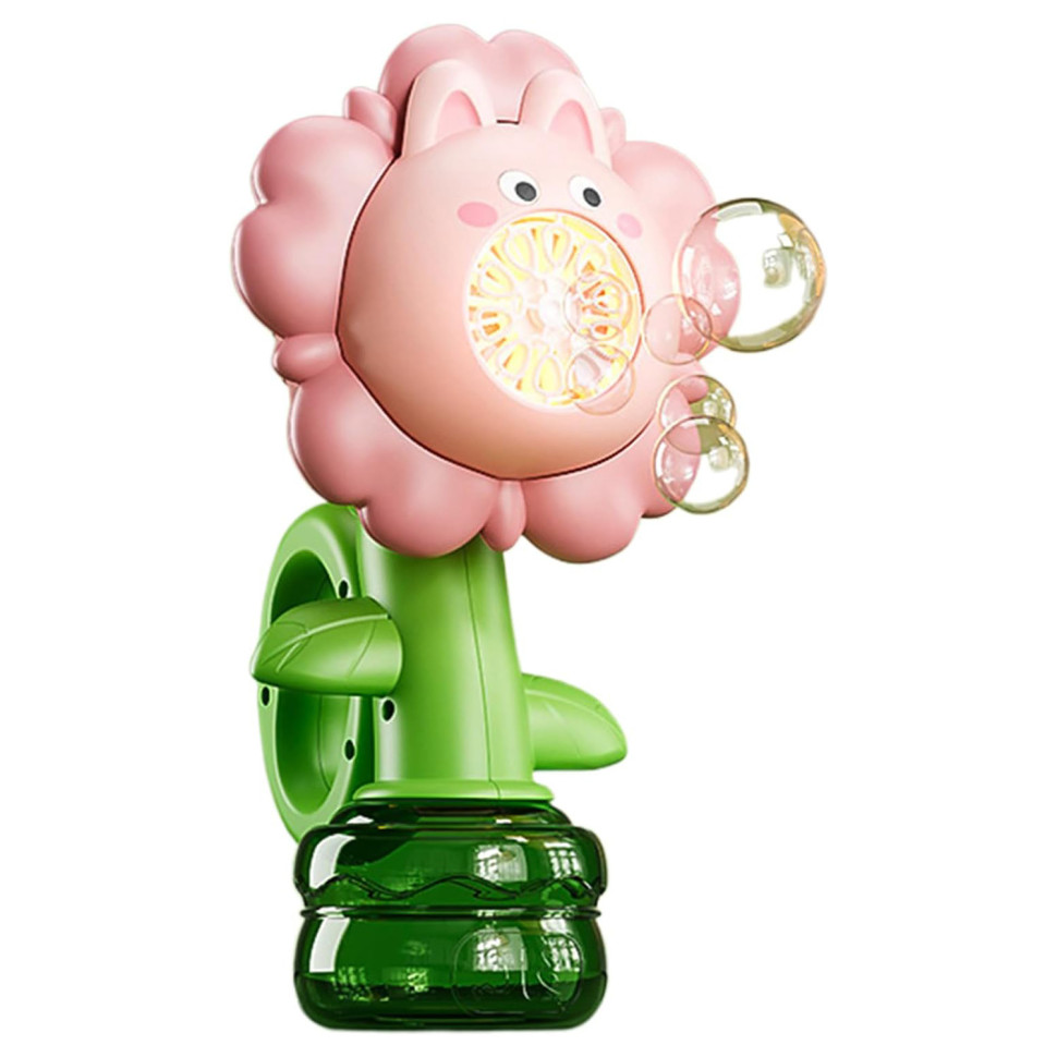 Мильні бульбашки Flower Bubble Machine BJC-5A(Bunny-Pink) зі світлом — фото 5