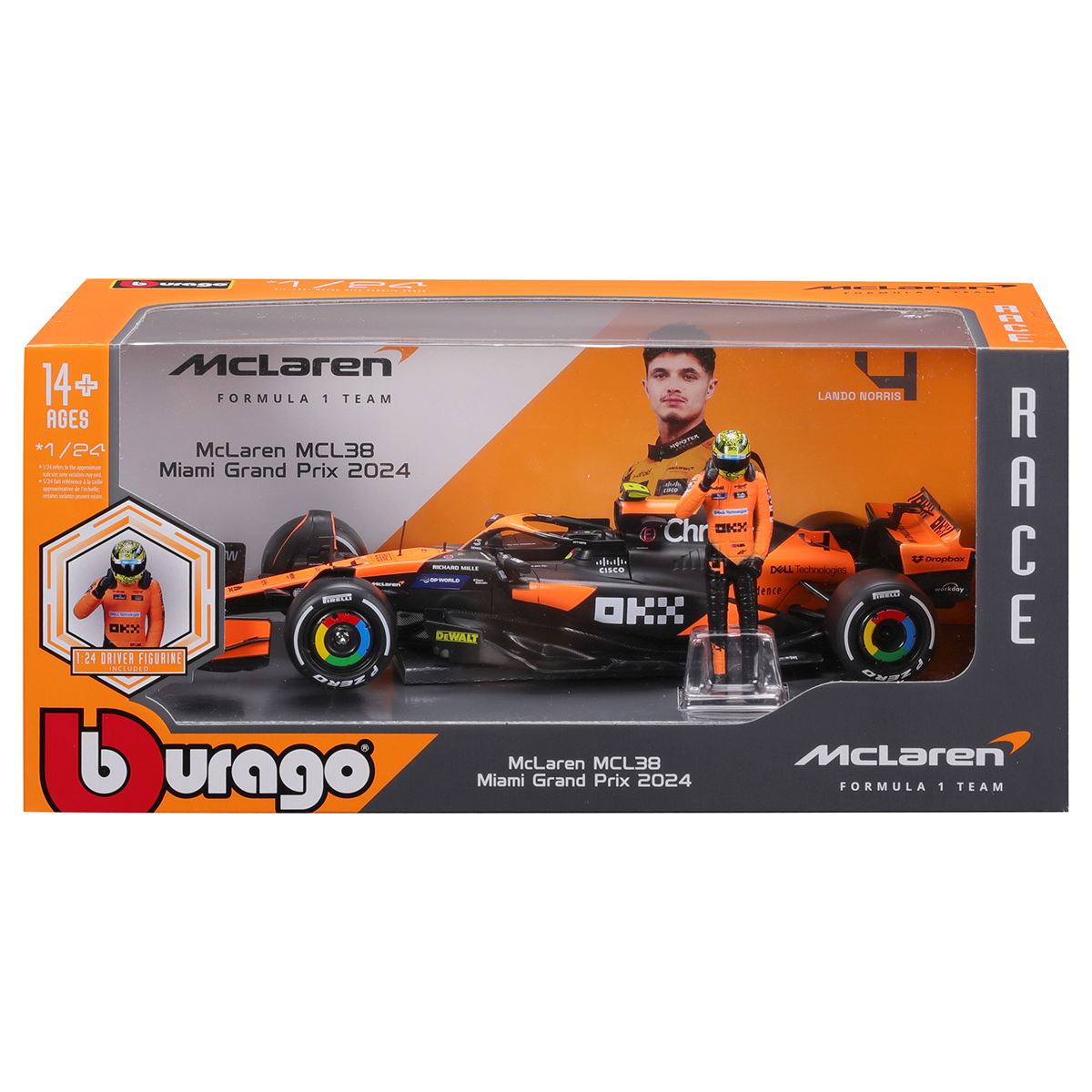 Автомодель з фігуркою - Mclaren MCL38 (1:24) — фото 9