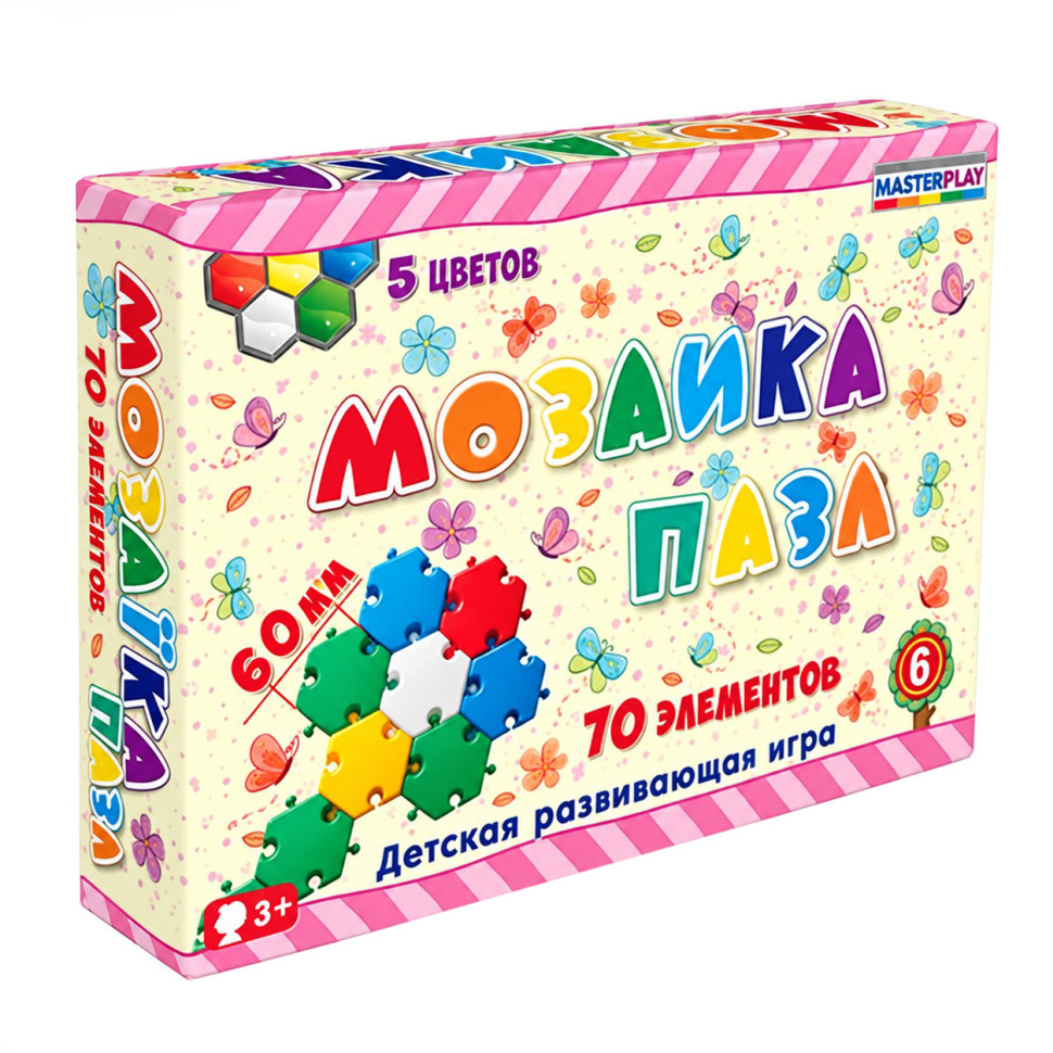 Дитяча мозаїка-пазл №6 1-147, 70 деталей Ø60мм