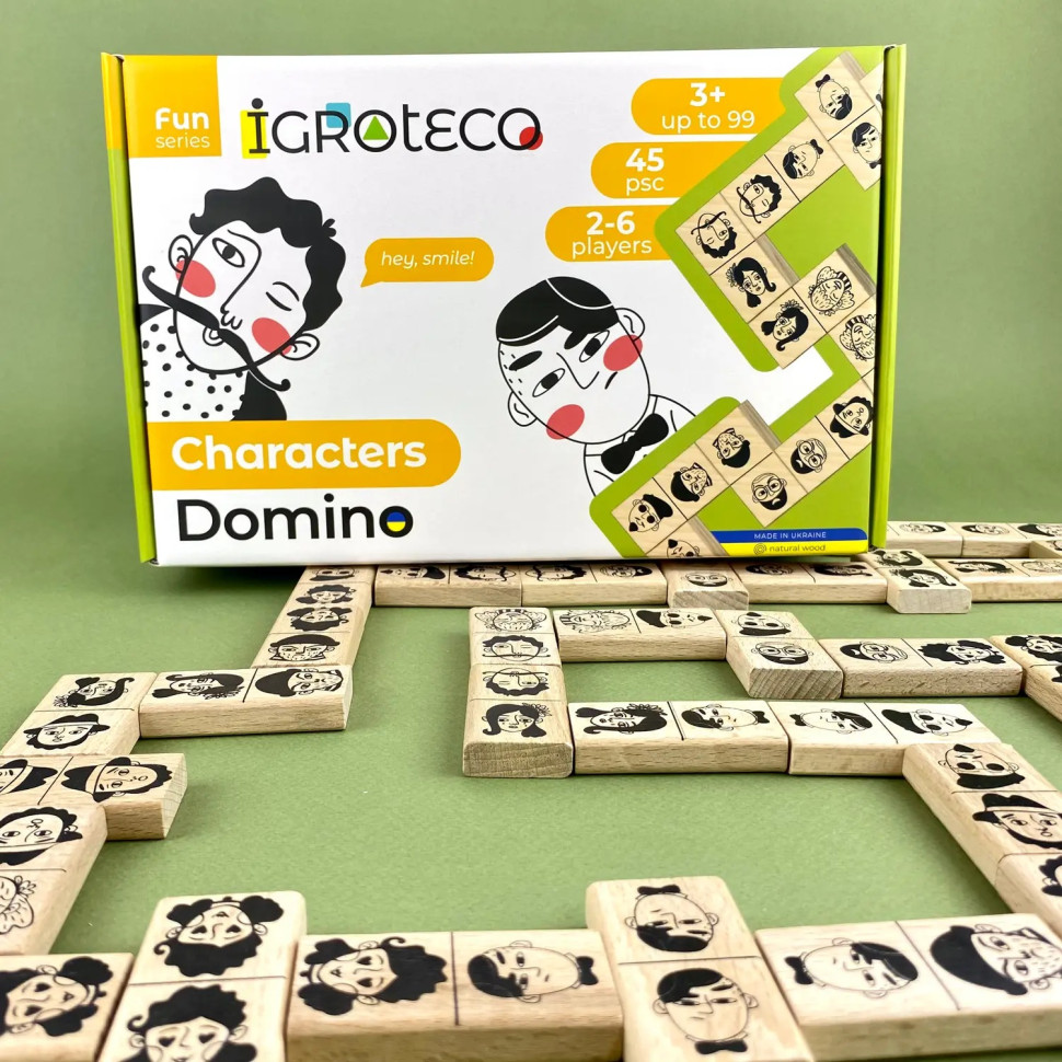 Настольная игра Домино "Персонажи" 900620 от 2 до 6 игроков 45 элементов — фото 3