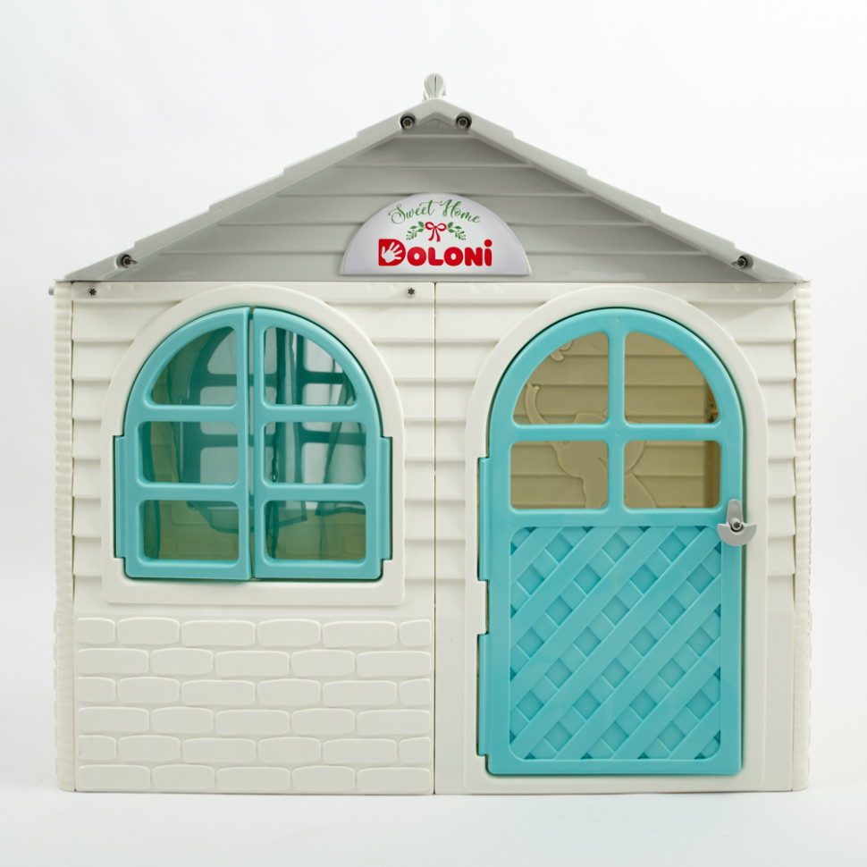 Ігровий Будиночок зі шторками Doloni Toys 02550/15 Біло-Бірюзовий — фото 5