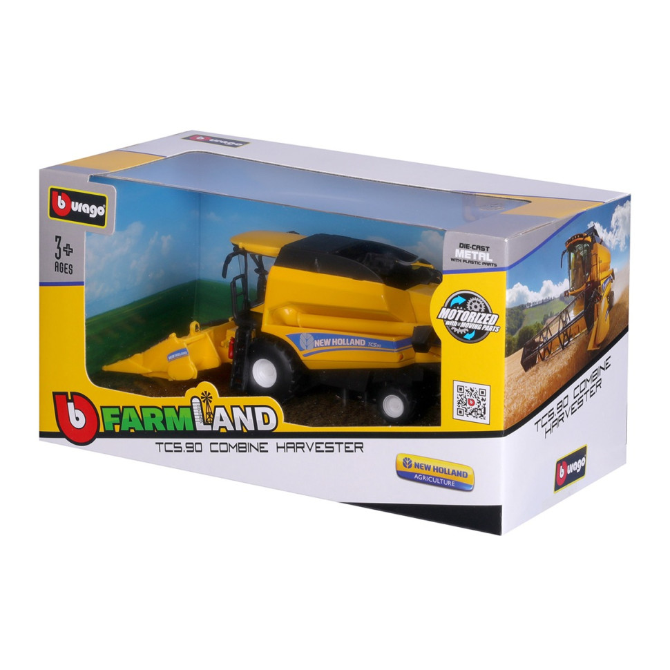 Автомодель комбайн Зерносборный "New Holland TC5.90" Bburago 18-31722 (1:24) — фото 6