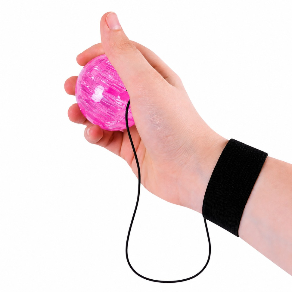 Дитячий м'яч Пострибунчик PR2511(Pink) тренажер, м'яч 6 см, світиться, з мотузкою 1 м — фото 2